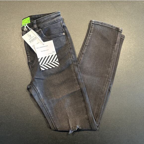 NWT Free People x Sandrine Rose Distressed Jeans, Black, Women's Size 24 - Picture 2 of 8